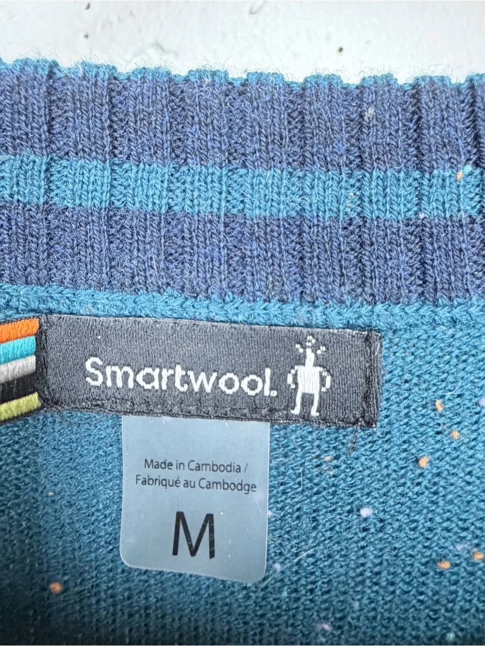 Smartwool Men’s Size Medium Sparwood Speckled Teal Merino Blend Crew Sweater